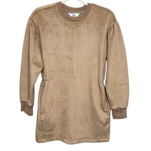 Athleta Girl COZY KARMA DRESS Size L/12 Brown Soft Velour Long Sleeve NWT